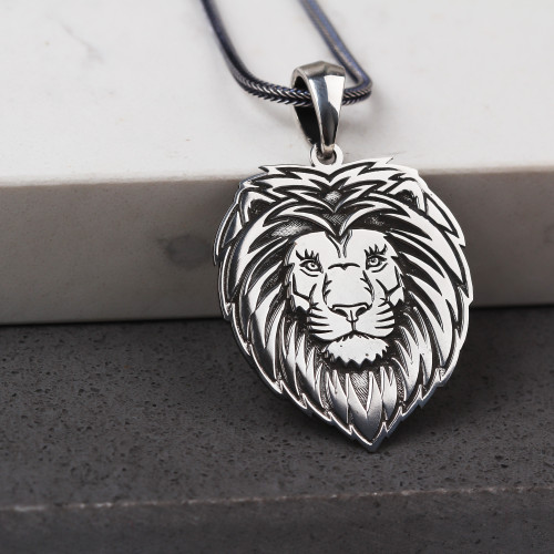 Glorria 925k Sterling Silver Men Lion Sterling Silver Necklace Glorria 925k Sterling Silver Men Lion Sterling Silver Necklace