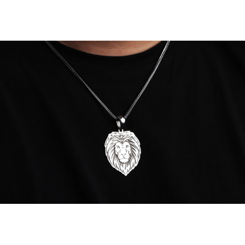 Glorria 925k Sterling Silver Men Lion Sterling Silver Necklace