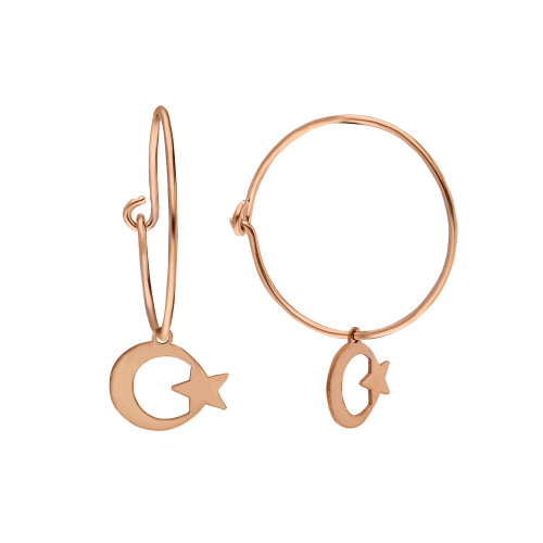 Glorria 925k Sterling Silver Star and Crescent Earring Glorria 925k Sterling Silver Star and Crescent Earring