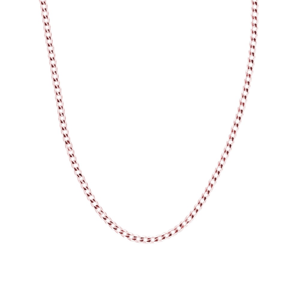 Glorria 925k Sterling Silver Rose Curb Chain