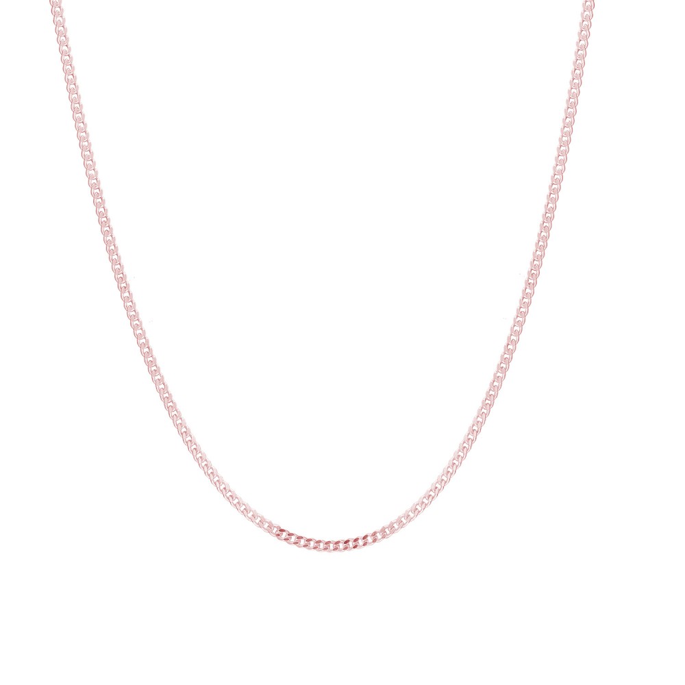 Glorria 925k Sterling Silver Rose Curb Chain