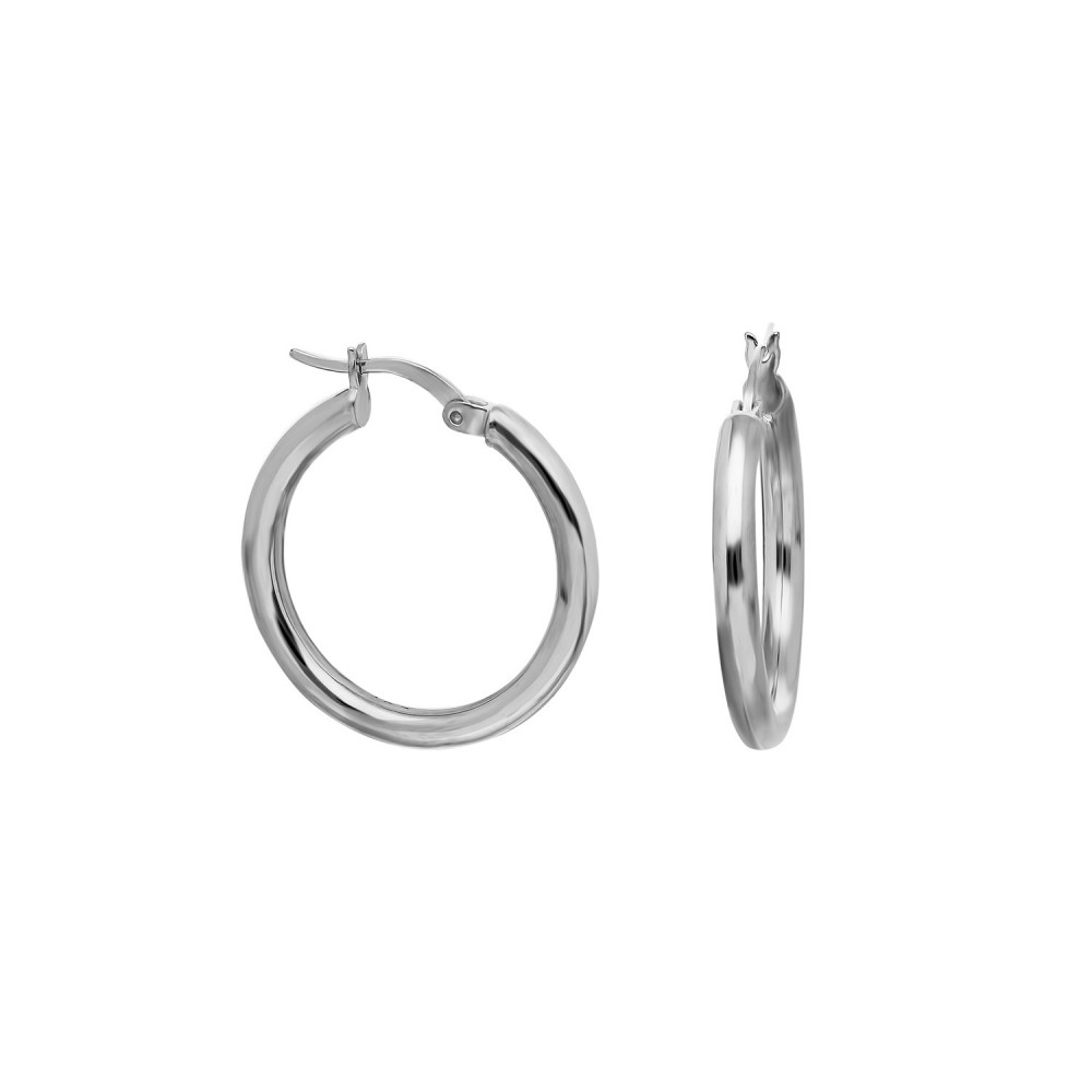 Glorria 925k Sterling Silver 2 cm Slim Circle Earring