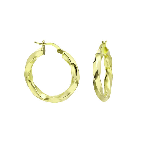Glorria 925k Sterling Silver 2 cm Twisted Circle Earring Glorria 925k Sterling Silver 2 cm Twisted Circle Earring