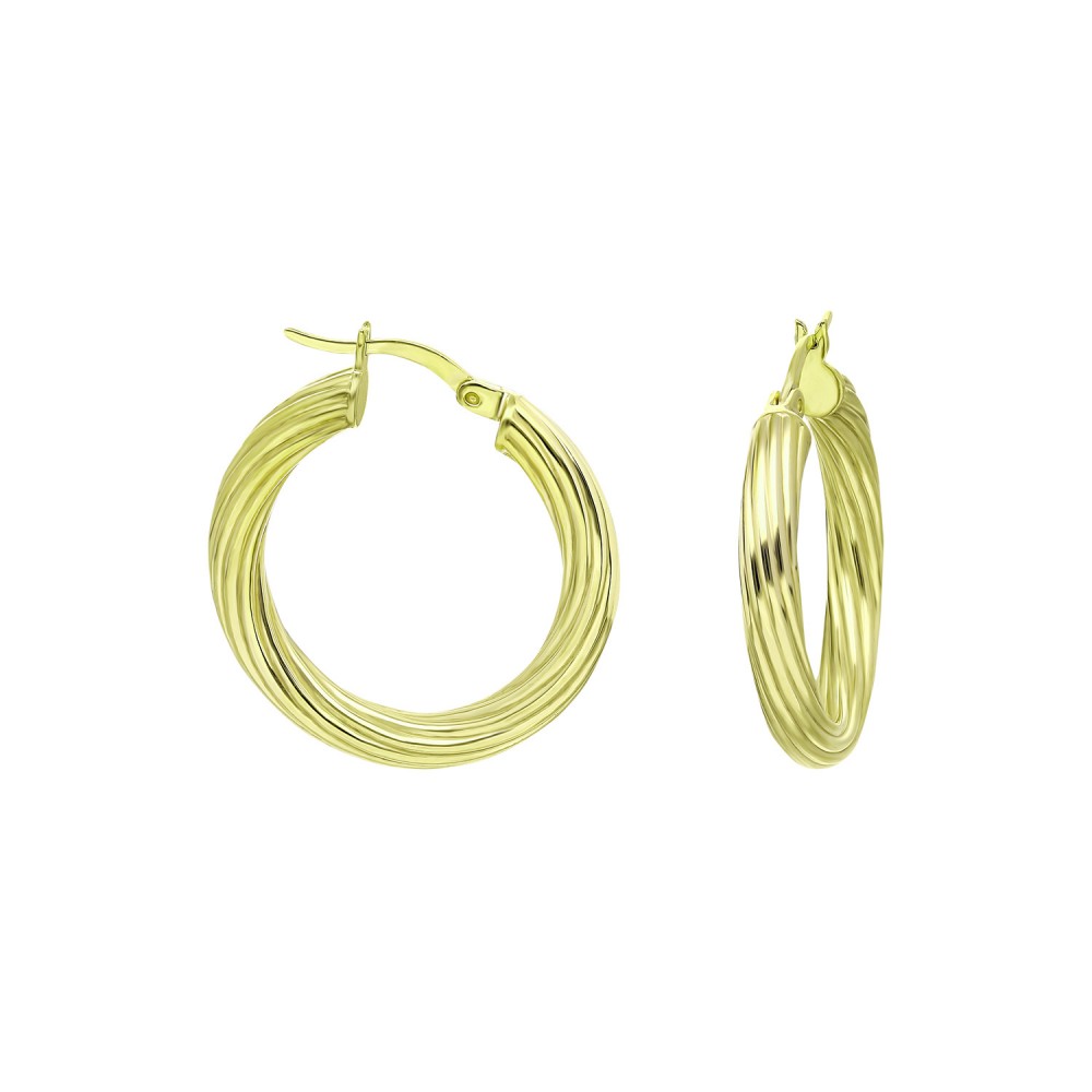 Glorria 925k Sterling Silver 2 cm Twisted Circle Earring