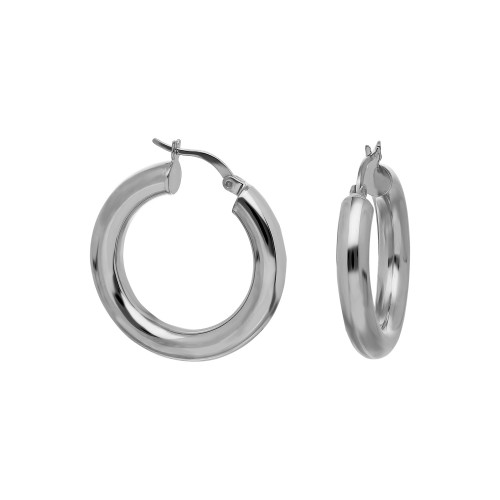 Glorria 925k Sterling Silver 2 cm Thick Circle Earring Glorria 925k Sterling Silver 2 cm Thick Circle Earring