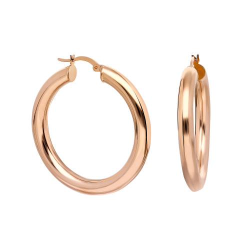 Glorria 925k Sterling Silver 3 cm Thick Circle Earring Glorria 925k Sterling Silver 3 cm Thick Circle Earring