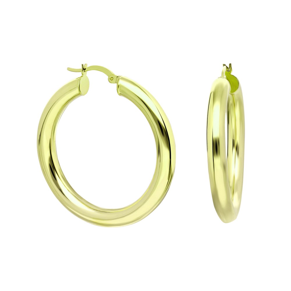 Glorria 925k Sterling Silver 3 cm Thick Circle Earring
