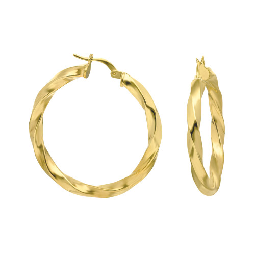 Glorria 925k Sterling Silver 3 cm Twisted Circle Earring Glorria 925k Sterling Silver 3 cm Twisted Circle Earring
