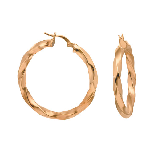 Glorria 925k Sterling Silver 3 cm Twisted Circle Earring Glorria 925k Sterling Silver 3 cm Twisted Circle Earring