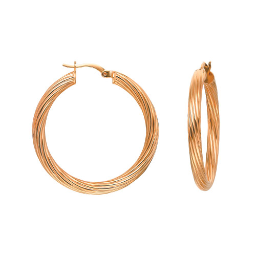 Glorria 925k Sterling Silver 3 cm Twisted Circle Earring Glorria 925k Sterling Silver 3 cm Twisted Circle Earring