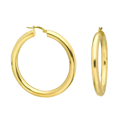 Glorria 925k Sterling Silver 4 cm Thick Circle Earring Glorria 925k Sterling Silver 4 cm Thick Circle Earring