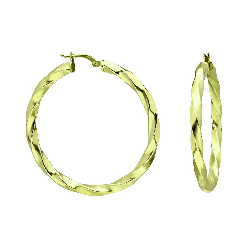 Glorria 925k Sterling Silver 4 cm Twisted Circle Earring