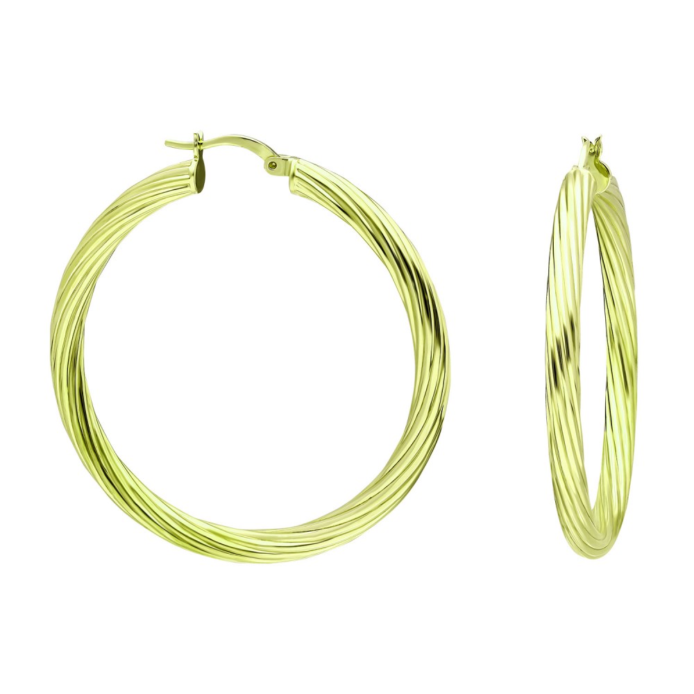 Glorria 925k Sterling Silver 4 cm Twisted Circle Earring