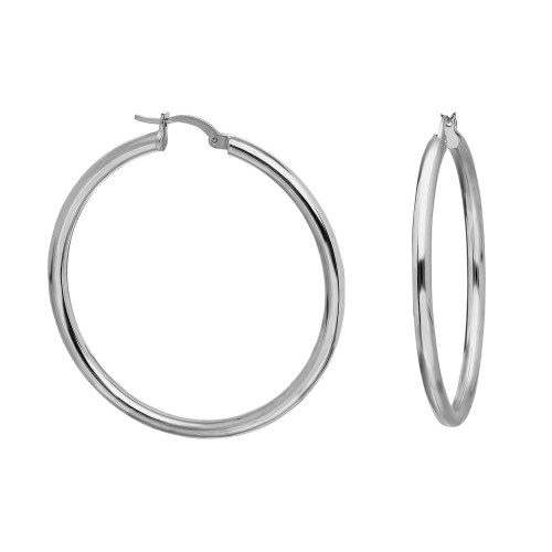 Glorria 925k Sterling Silver 4 cm Slim Circle Earring Glorria 925k Sterling Silver 4 cm Slim Circle Earring