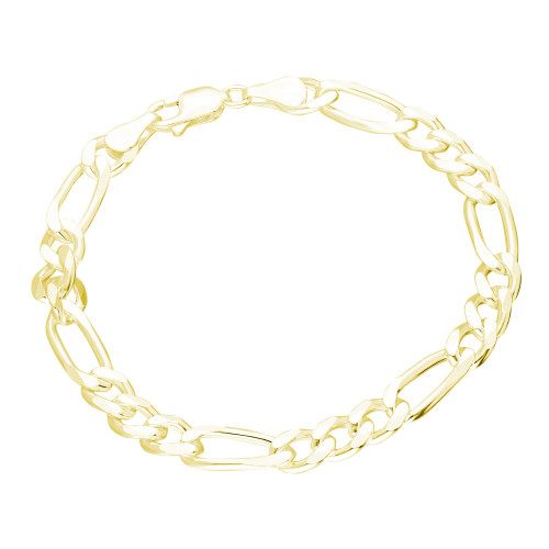 Glorria 925k Sterling Silver Yellow Figaro Chain Bracelet Glorria 925k Sterling Silver Yellow Figaro Chain Bracelet