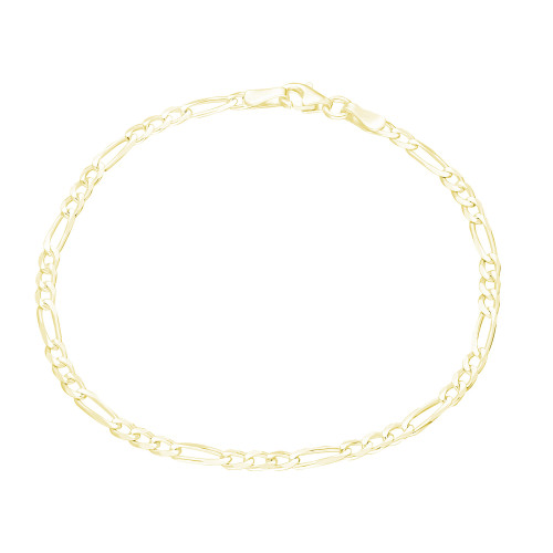 Glorria 925k Sterling Silver Yellow Figaro Chain Bracelet Glorria 925k Sterling Silver Yellow Figaro Chain Bracelet