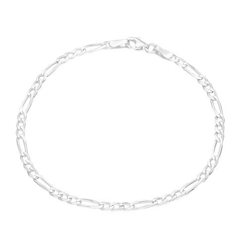 Glorria 925k Sterling Silver Figaro Chain Bracelet Glorria 925k Sterling Silver Figaro Chain Bracelet