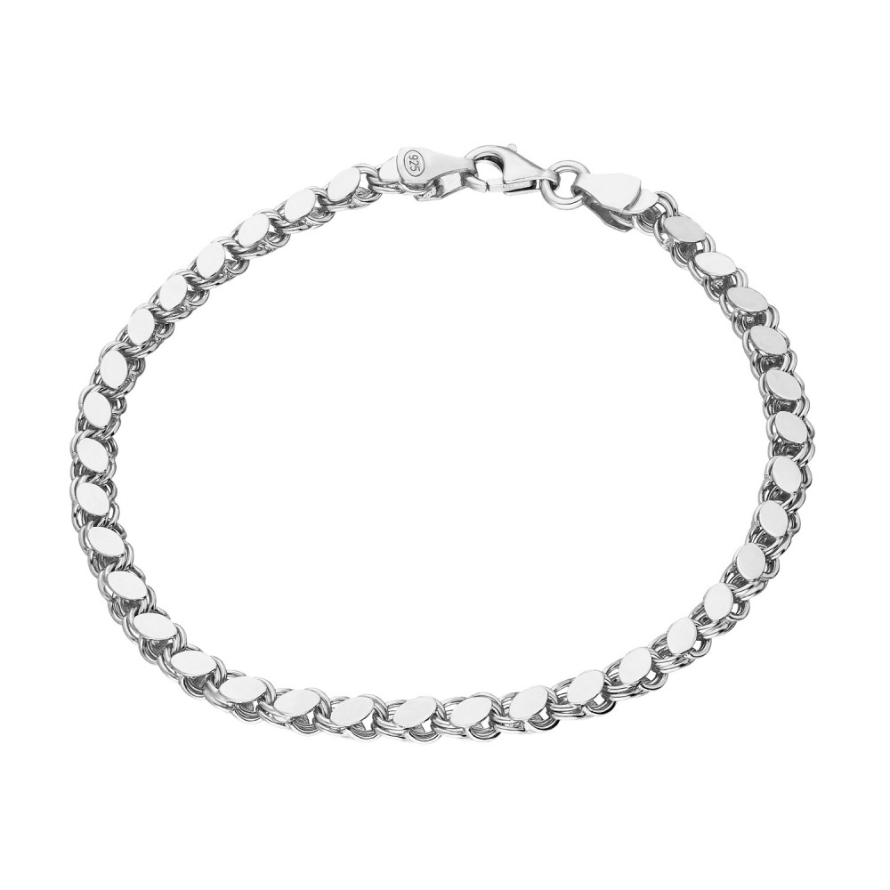 Glorria 925k Sterling Silver Scaled Chain Bracelet