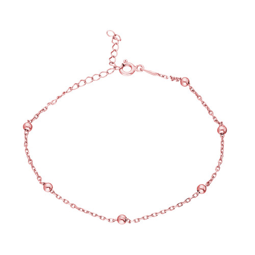 Glorria 925k Sterling Silver Rose Ball Chain Bracelet Glorria 925k Sterling Silver Rose Ball Chain Bracelet