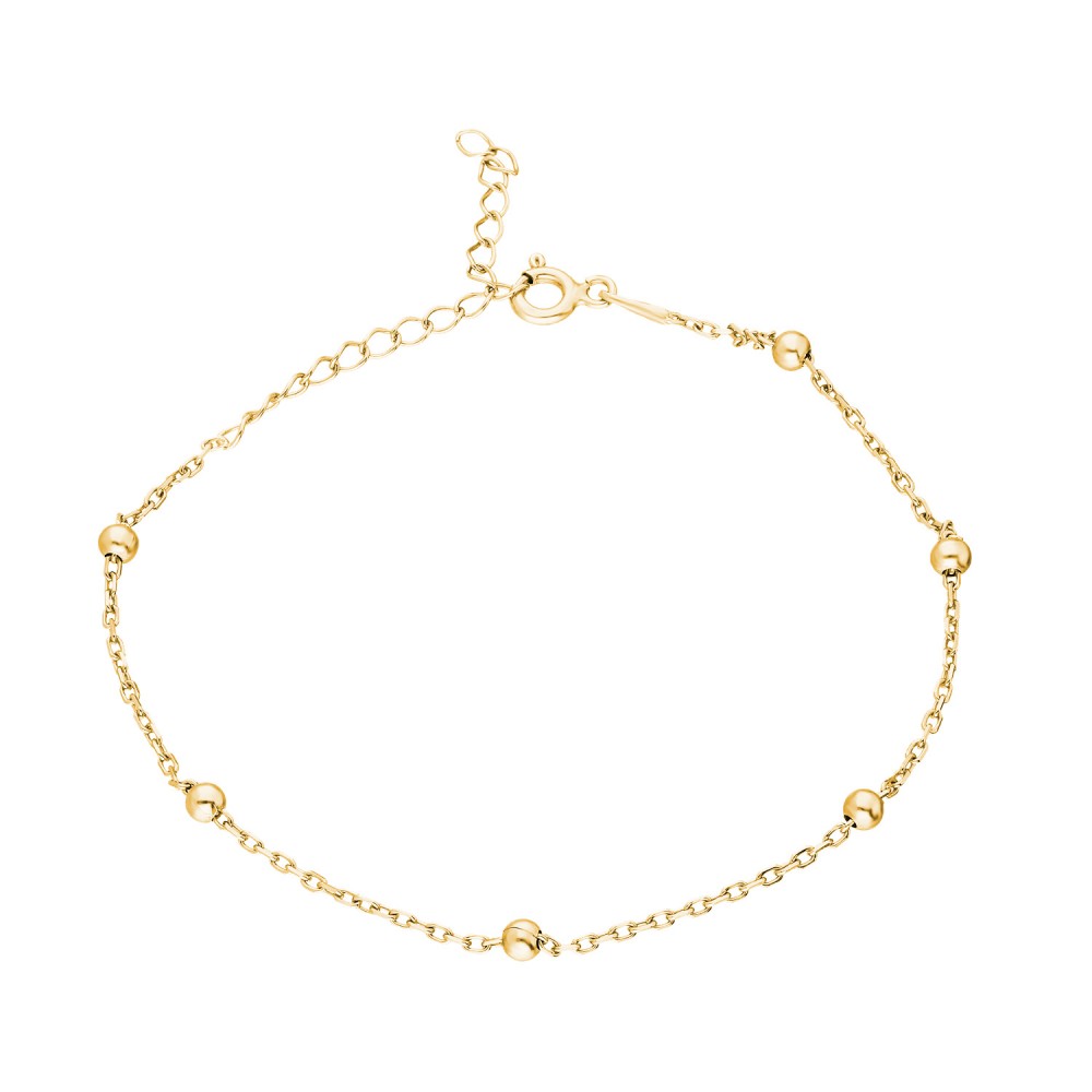 Glorria 925k Sterling Silver Yellow Ball Chain Bracelet