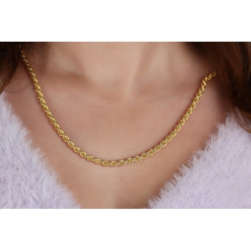 Glorria 925k Sterling Silver 4 mm Rope Twist Chain Necklace Glorria 925k Sterling Silver 4 mm Rope Twist Chain Necklace