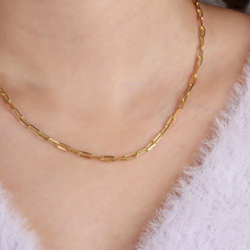 Glorria 925k Sterling Silver Link Chain Necklace Glorria 925k Sterling Silver Link Chain Necklace