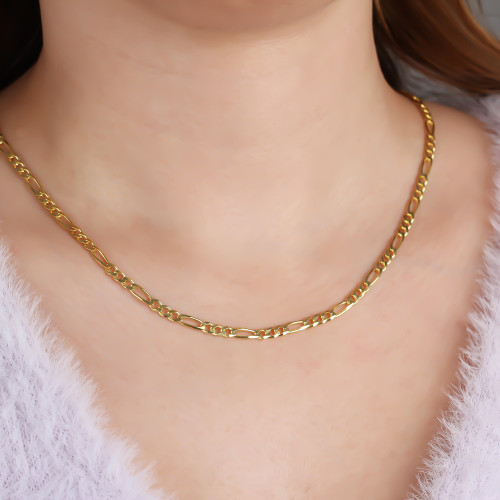 Glorria 925k Sterling Silver Figaro Chain Necklace Glorria 925k Sterling Silver Figaro Chain Necklace