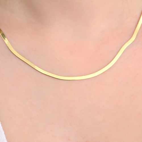 Glorria 925k Sterling Silver Italian Flat Chain Necklace Glorria 925k Sterling Silver Italian Flat Chain Necklace