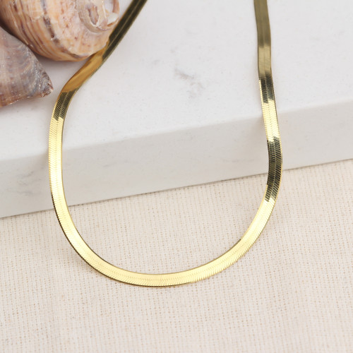 Glorria 925k Sterling Silver Italian Flat Chain Necklace Glorria 925k Sterling Silver Italian Flat Chain Necklace