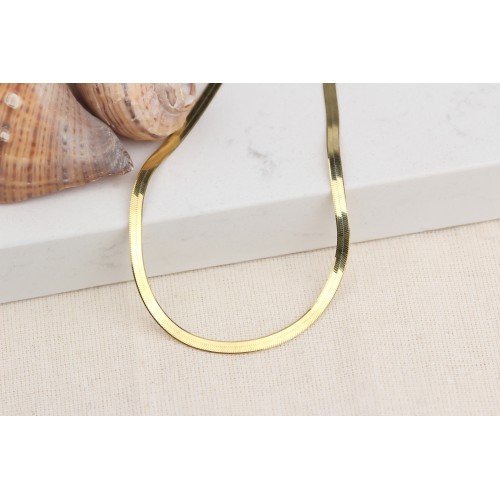 Glorria 925k Sterling Silver Italian Flat Chain Necklace Glorria 925k Sterling Silver Italian Flat Chain Necklace