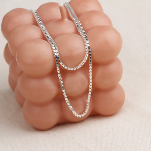 Glorria 925k Sterling Silver Cube Chain Necklace Glorria 925k Sterling Silver Cube Chain Necklace