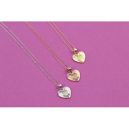 Glorria 925k Sterling Silver Heart Necklace