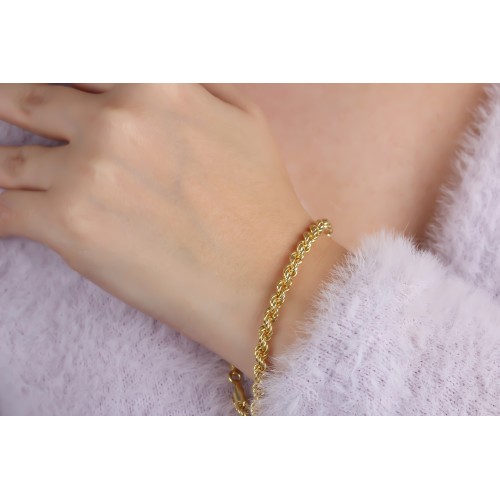 Glorria 925k Sterling Silver Rope Twist Chain Bracelet Glorria 925k Sterling Silver Rope Twist Chain Bracelet