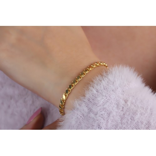 Glorria 925k Sterling Silver Barley Scale Chain Bracelet Glorria 925k Sterling Silver Barley Scale Chain Bracelet