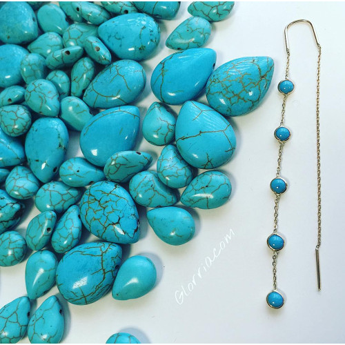 Glorria 14k Solid Gold Turquoise Shake Earring Glorria 14k Solid Gold Turquoise Shake Earring