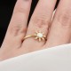 Glorria 14k Solid Gold Stone-Set Enamel Flower Ring Glorria 14k Solid Gold Stone-Set Enamel Flower Ring