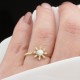 Glorria 14k Solid Gold Stone-Set Enamel Flower Ring Glorria 14k Solid Gold Stone-Set Enamel Flower Ring