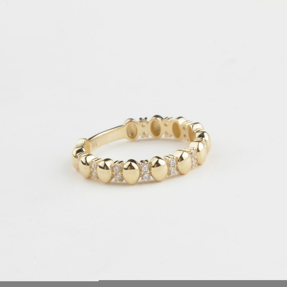 Glorria 14k Solid Gold Stone-Set Dome Ring Glorria 14k Solid Gold Stone-Set Dome Ring