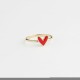 Glorria 14k Solid Gold Red Enamel Heart Ring Glorria 14k Solid Gold Red Enamel Heart Ring