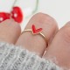 Glorria 14k Solid Gold Red Enamel Heart Ring Glorria 14k Solid Gold Red Enamel Heart Ring