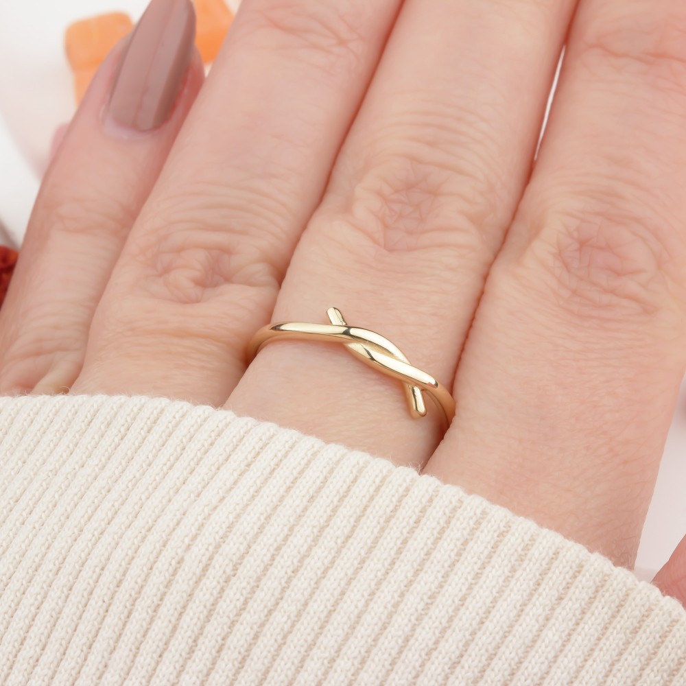 Glorria 14k Solid Gold Knot Ring