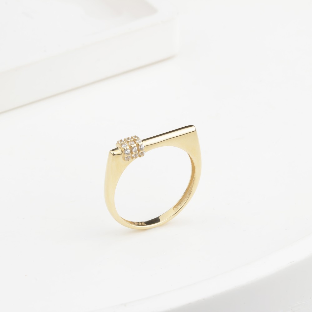 Glorria 14k Solid Gold Stone-Set Ring