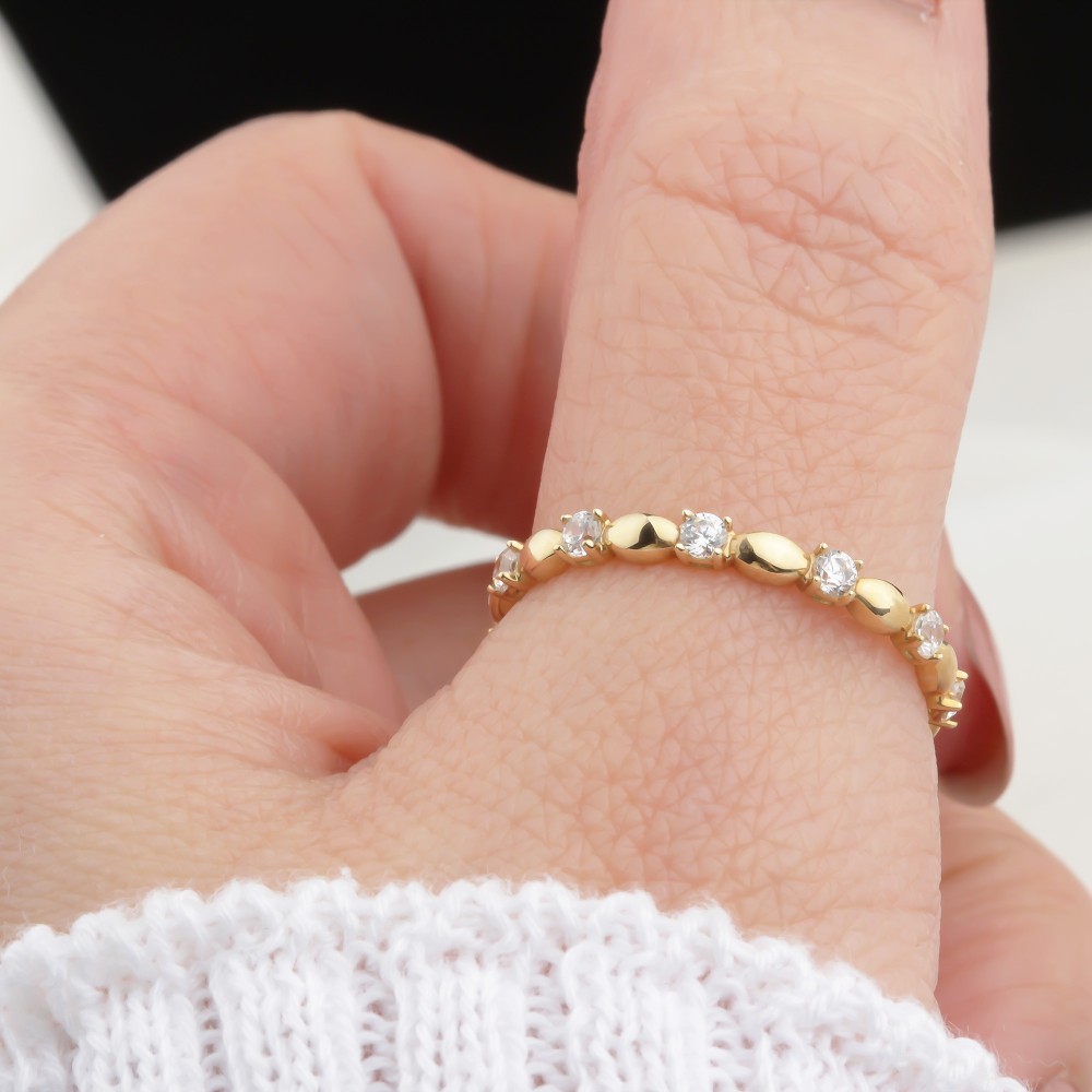 Glorria 14k Solid Gold Stone-Set Ring