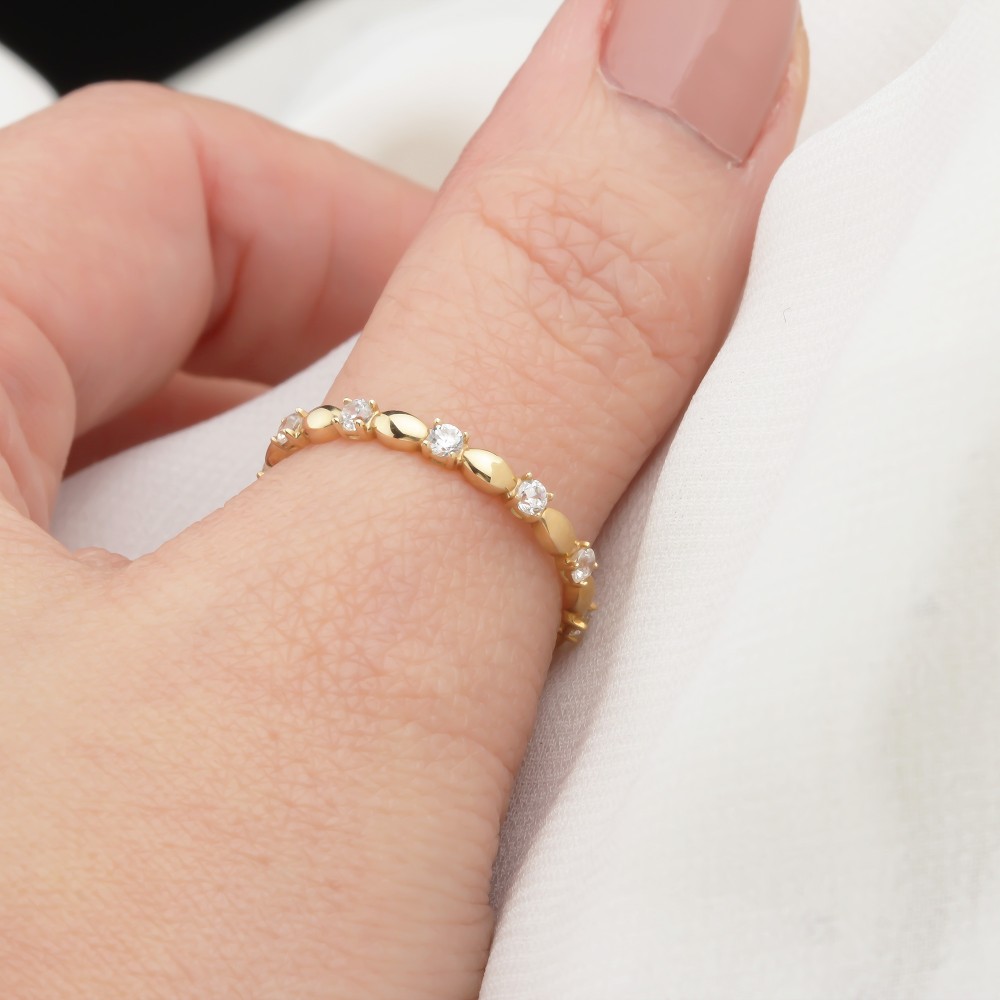 Glorria 14k Solid Gold Stone-Set Ring