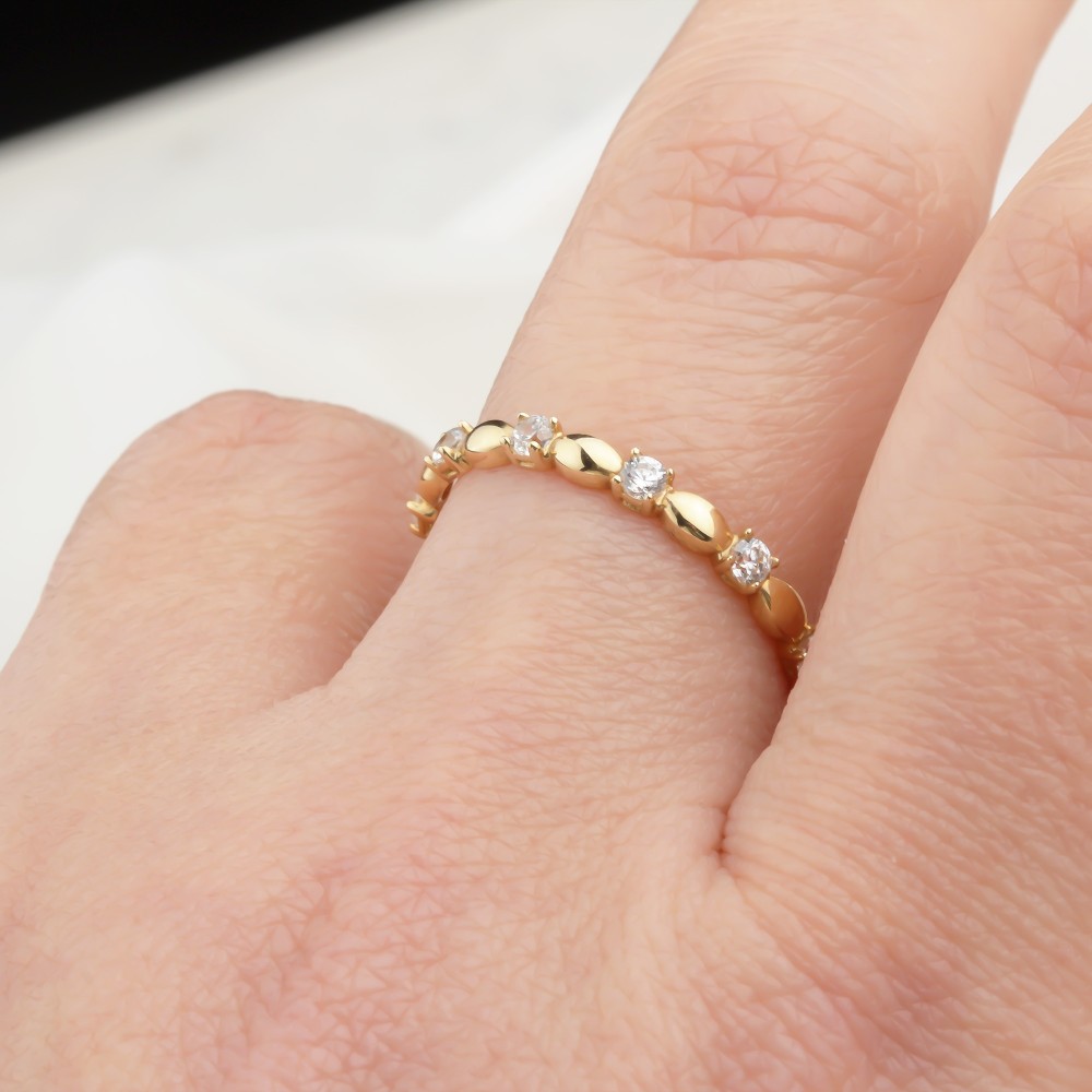 Glorria 14k Solid Gold Stone-Set Ring