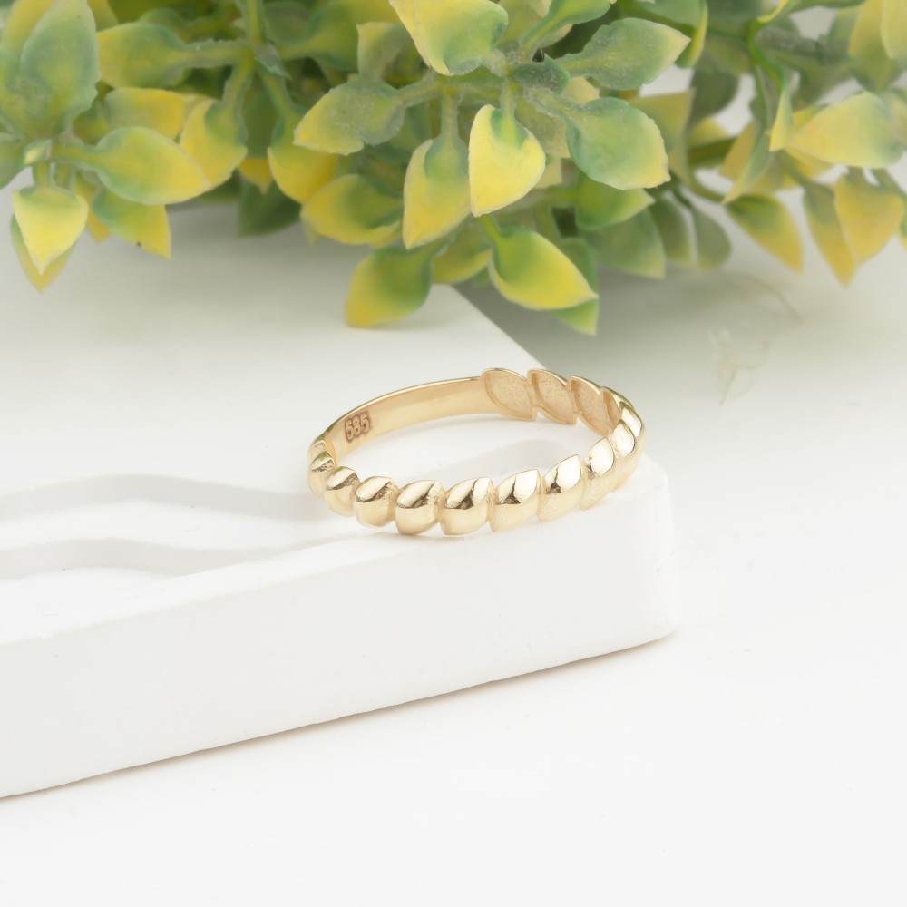 Glorria 14k Solid Gold Twisted Ring
