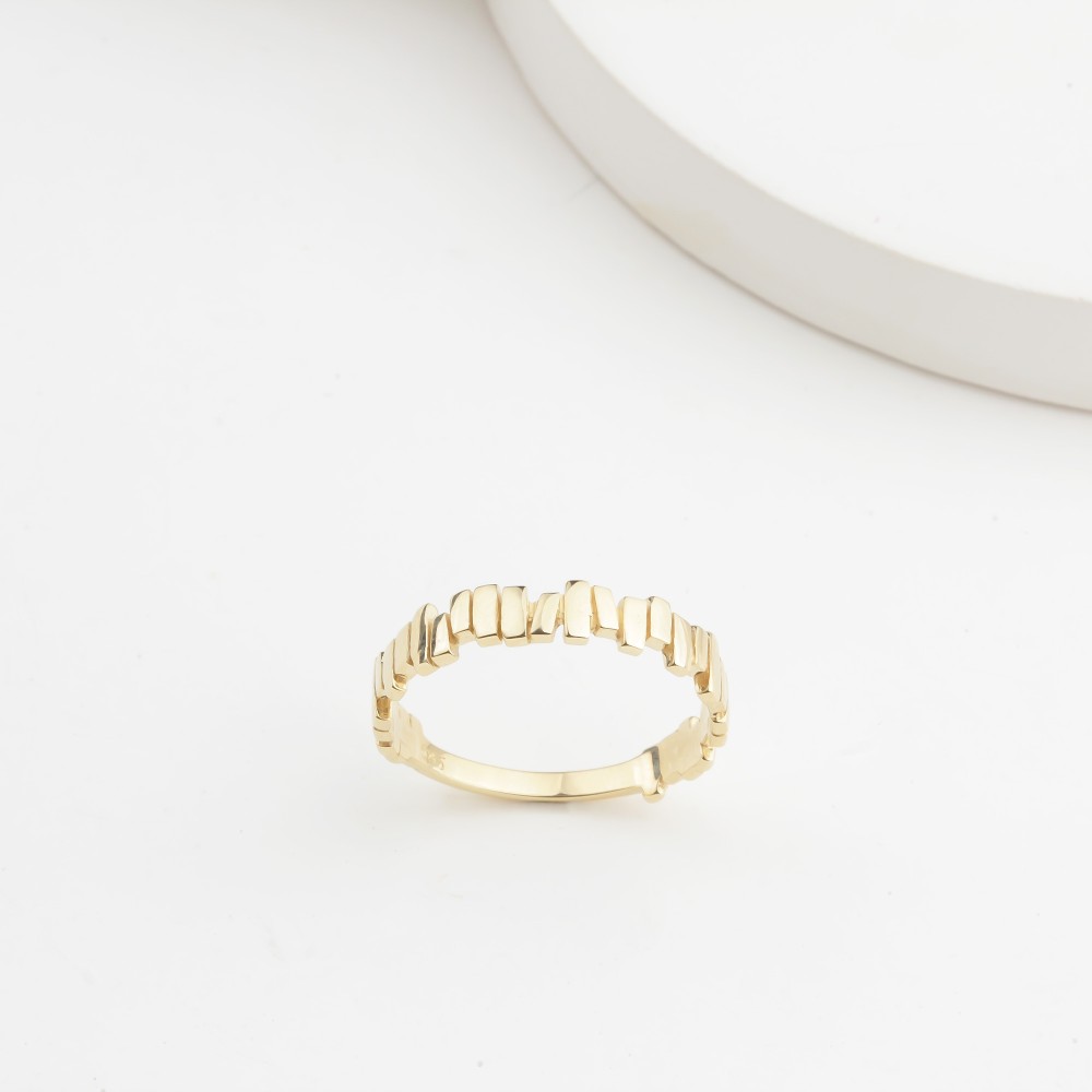 Glorria 14k Solid Gold Asymmetrical Ring Glorria 14k Solid Gold Asymmetrical Ring