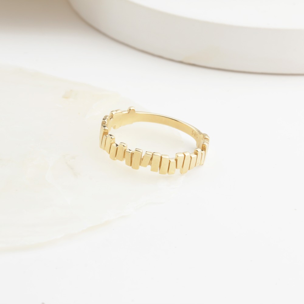 Glorria 14k Solid Gold Asymmetrical Ring Glorria 14k Solid Gold Asymmetrical Ring