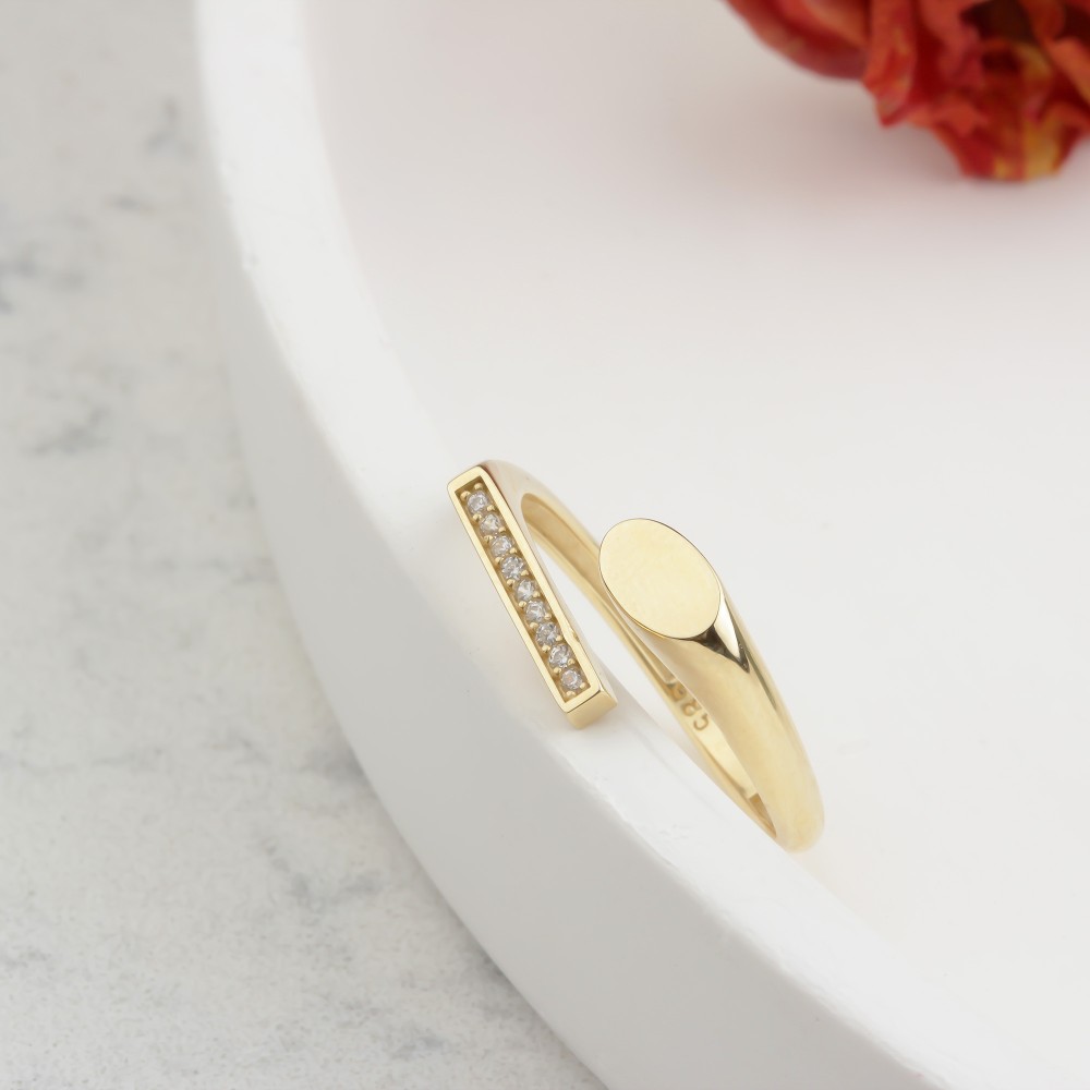 Glorria 14k Solid Gold Stone-Set Ring