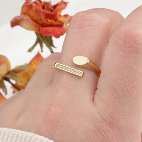 Glorria 14k Solid Gold Stone-Set Ring